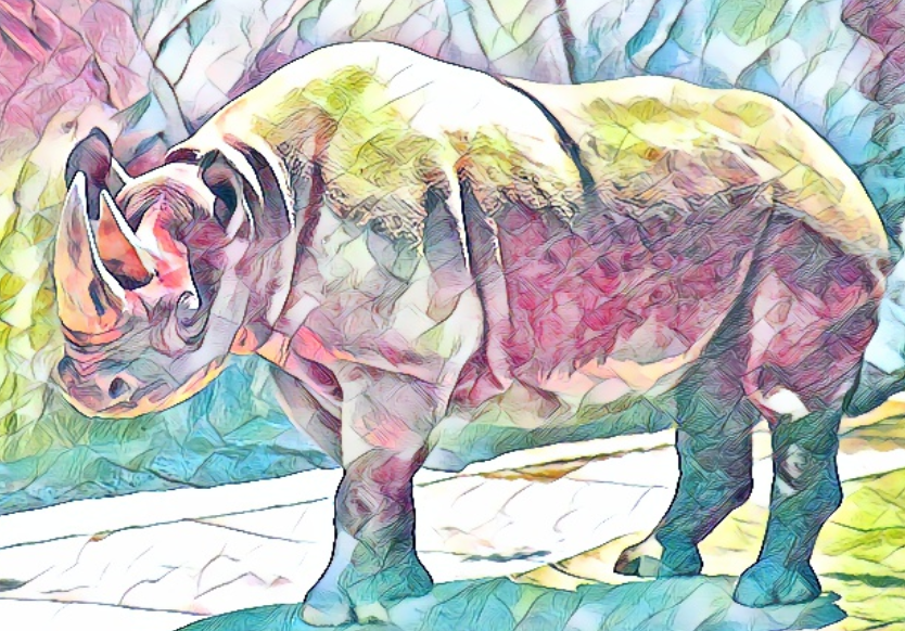 Watercolor Rhino